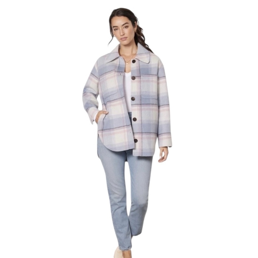 Rails - Connie Oversized Shacket in Junean Plaid Wool Blend Sz XXS - Picture 3 of 10
